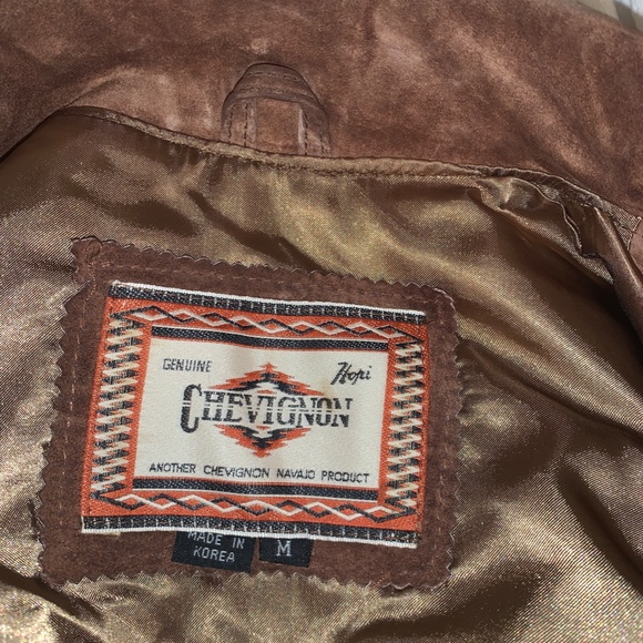 80s CHEVIGNON NATIVE FRINGED WESTERN SUEDE JACKET - Picture 4 of 10